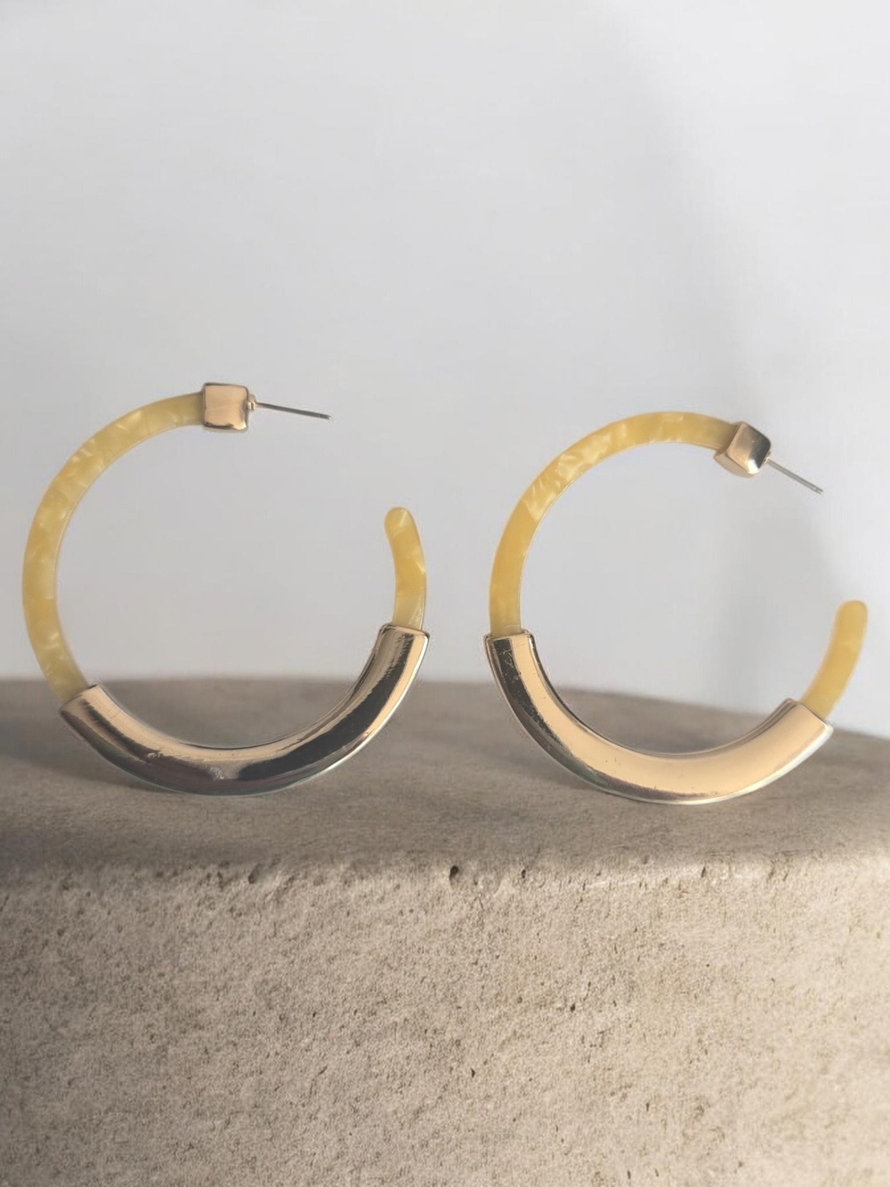 Aldo Two-Tone Yellow and Gold Hoop Earrings
